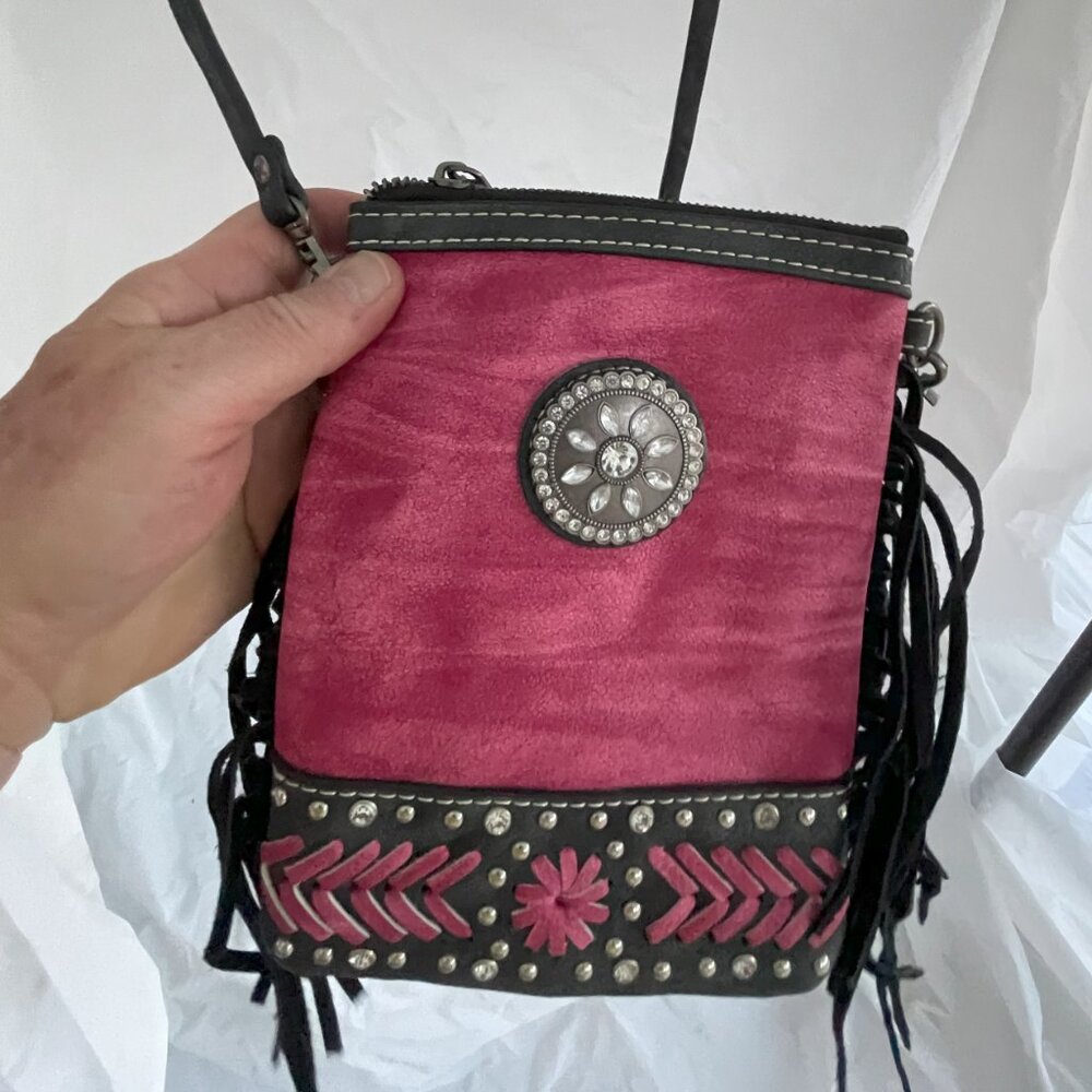 Ladies Pink Suede Handbag by the P&G Western Collection